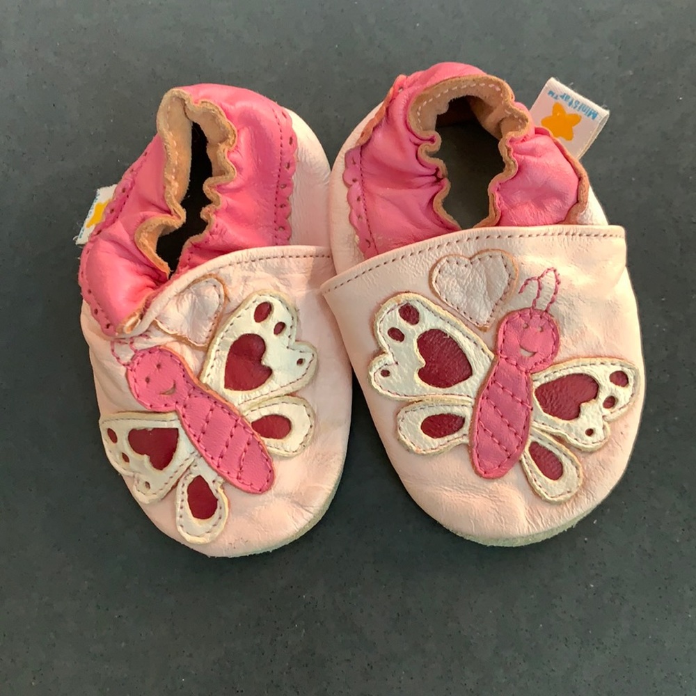 Mini Star leather moccasins